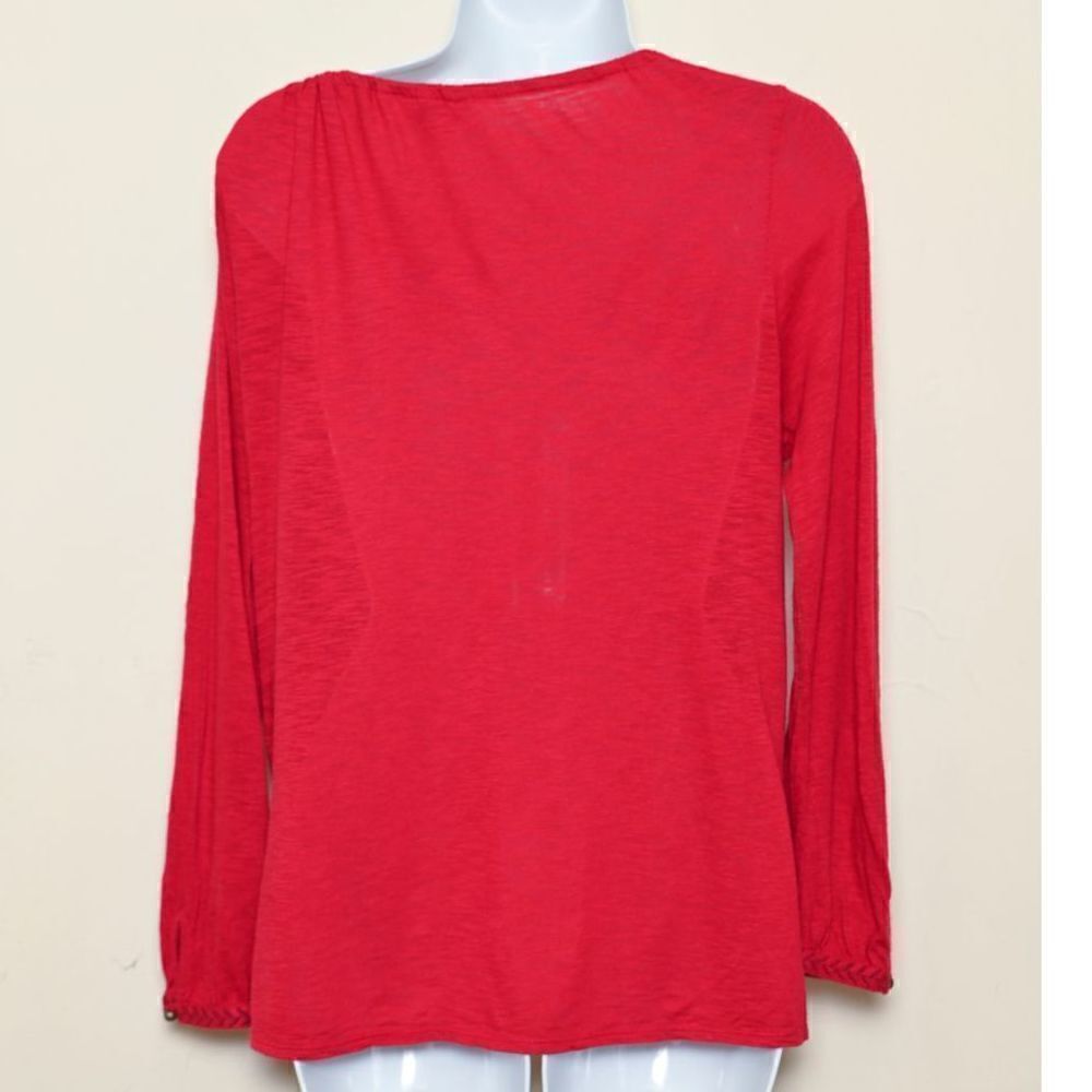 Lucky Brand Embroidered Red Top - Picture 3 of 5